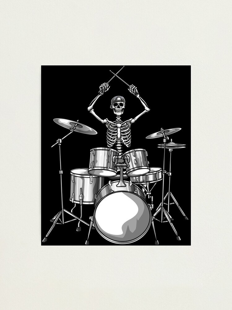 Drummer Skeleton Drumming Photographic Print for Sale by Mealla
