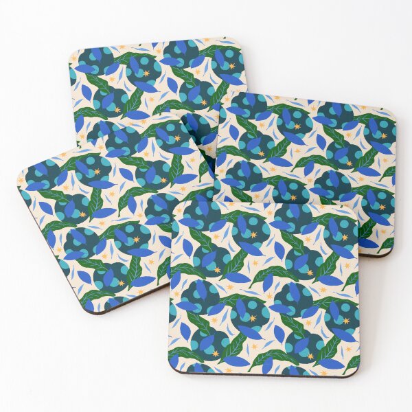 Item preview, Botanical leaf pattern with stars designed and sold by Pencheartmagic.