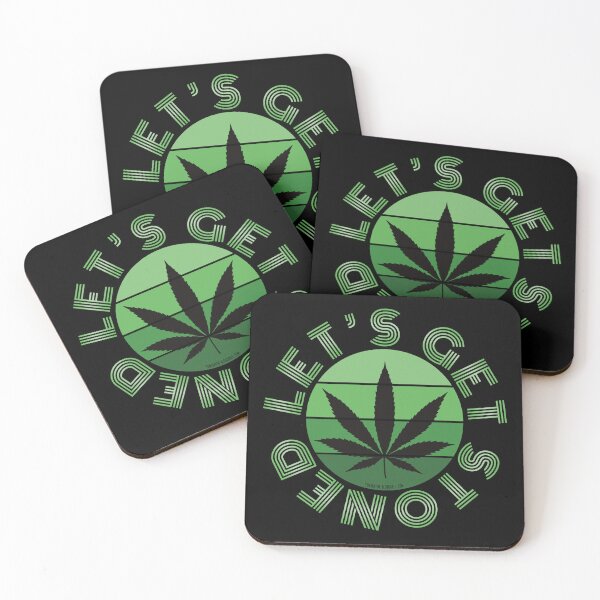 Item preview, Retro Vintage Sunset Green Pot leaf-Lets get stoned designed and sold by YomeHayin.