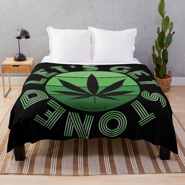 Item preview, Retro Vintage Sunset Green Pot leaf-Lets get stoned designed and sold by YomeHayin.