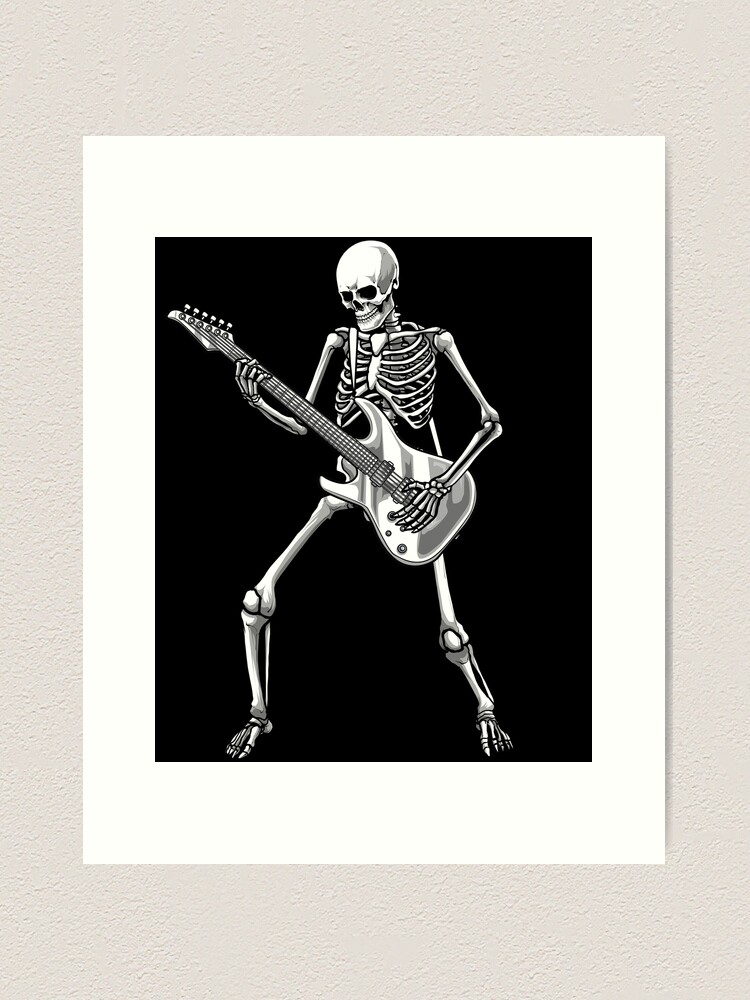 Guitar Skeleton Guitarist Art Print for Sale by Mealla