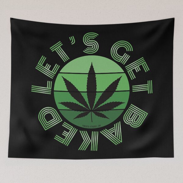 Item preview, Retro Vintage Sunset Green Pot leaf-Lets get baked designed and sold by YomeHayin.