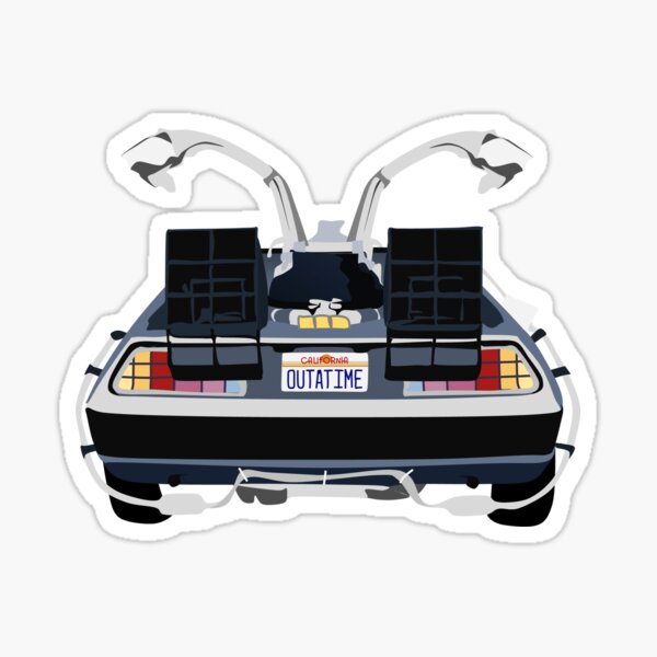 Back To The Future Stickers Redbubble - can you push a delorean roblox