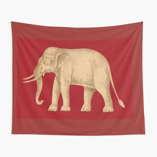 Item preview, A White Elephant on the Red Field.  -- The Historic Siam King Rama III White Elephant Flag - Thailand Elephant With Tusks - Thai Elephants - Sacred Elephant of Thailand Red and Gold designed and sold by ArtistEnvy.
