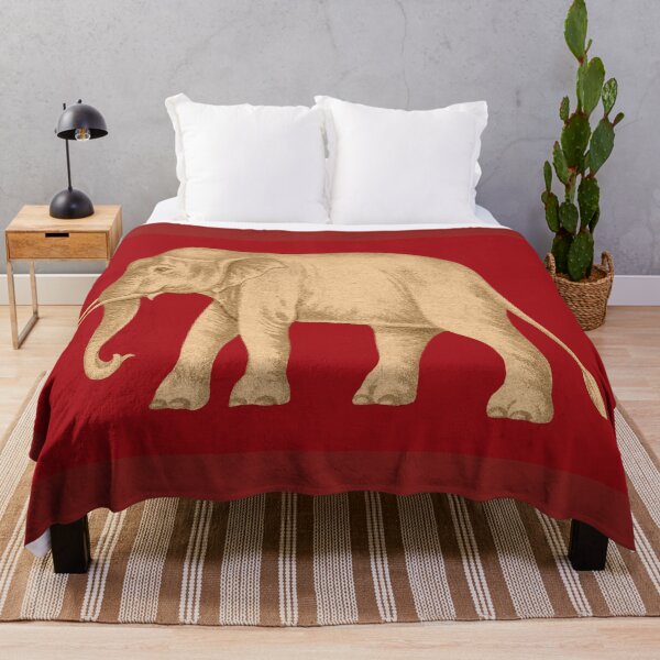 Item preview, A White Elephant on the Red Field. -- The Historic Siam King Rama III White Elephant Flag - Thailand Elephant With Tusks - Thai Elephants - Sacred Elephant of Thailand Red and Gold designed and sold by ArtistEnvy.