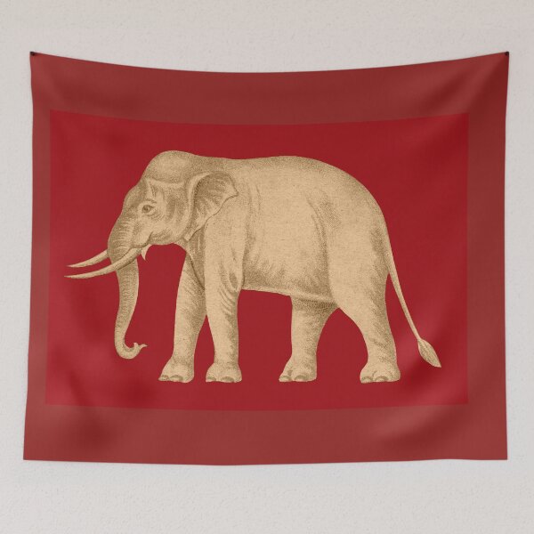 Artikelvorschau, Ein weißer Elefant auf rotem Feld. – Die historische Flagge des weißen Elefanten des siamesischen Königs Rama III. – Thailands Elefant mit Stoßzähnen – Thailändische Elefanten – Heiliger Elefant Thailands in Rot und Gold entworfen und verkauft von ArtistEnvy.