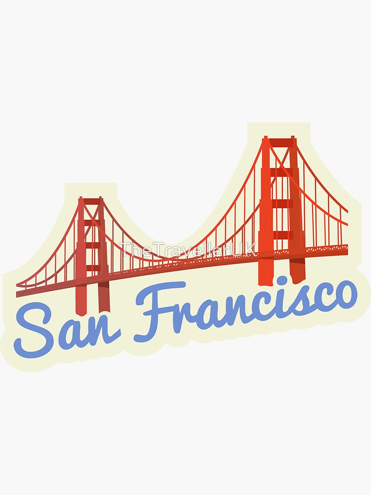 Thumbnail 3 of 3, Sticker, San Francisco, Golden Gate Bridge designed and sold by TheTravellerUK.