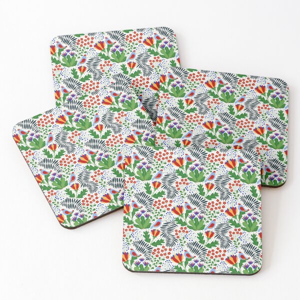 Item preview, Floral cute pattern with birds and flowers designed and sold by Pencheartmagic.