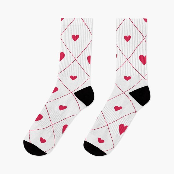 Item preview, Red Love Hearts Valentine Seamless Pattern With Heart Happy Valentines Day Romantic Matching Socks For Men And Women designed and sold by NOorYES.