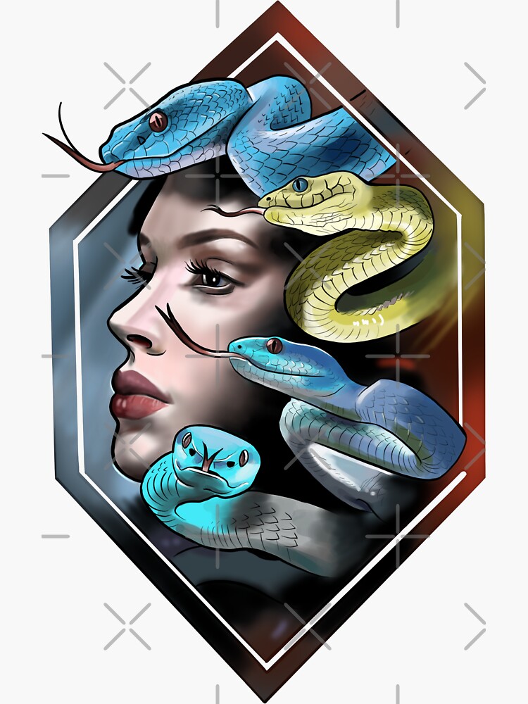 Amazon.com: MEDUSA - Snake Head Girl from Greek Myth - HAND SIGNED PRINT -  Horror Monster Fantasy Painting Artwork - Tattoo Artist Wall Art Poster  Card Paper : Handmade Products
