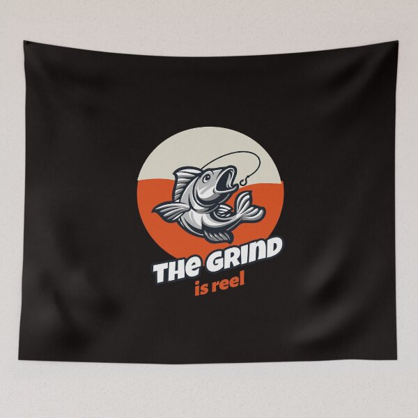 Item preview, The grind is reel- fishing lover's graphic design designed and sold by josephsteez.