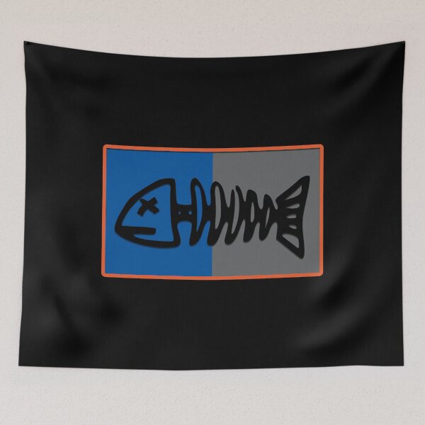 Item preview, fish skeleton one, square designed and sold by lujrdesigns.