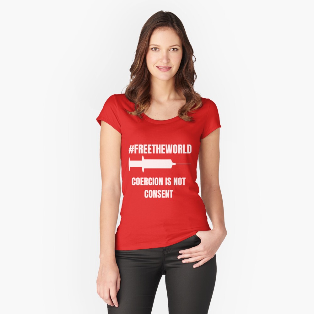 Item preview, Fitted Scoop T-Shirt designed and sold by free-the-world.