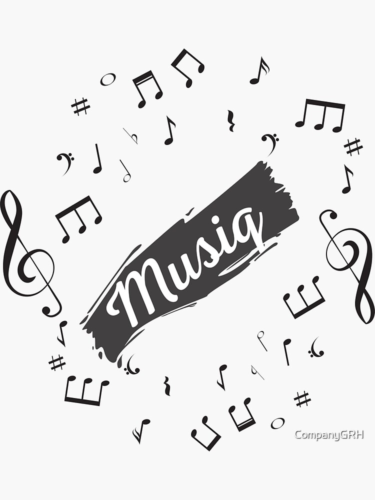 Music Sticker for Sale by Tigerlibres