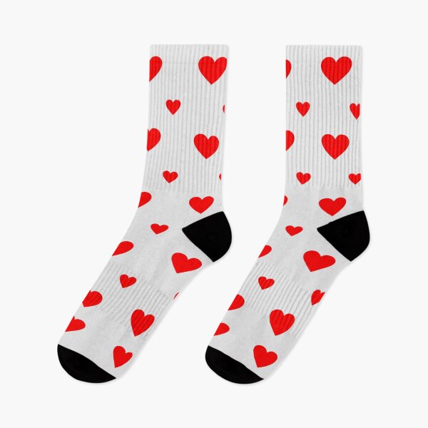 Item preview, Red Love Hearts Valentine Seamless Pattern With Heart Happy Valentines Day Romantic Matching Socks For Men And Women designed and sold by NOorYES.