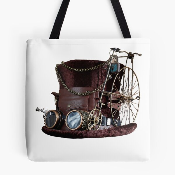 Item preview, Steampunk Vintage Old Hat and Bicycle  designed and sold by silviaol.