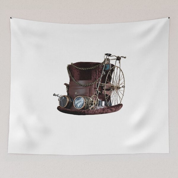 Item preview, Steampunk Vintage Old Hat and Bicycle  designed and sold by silviaol.