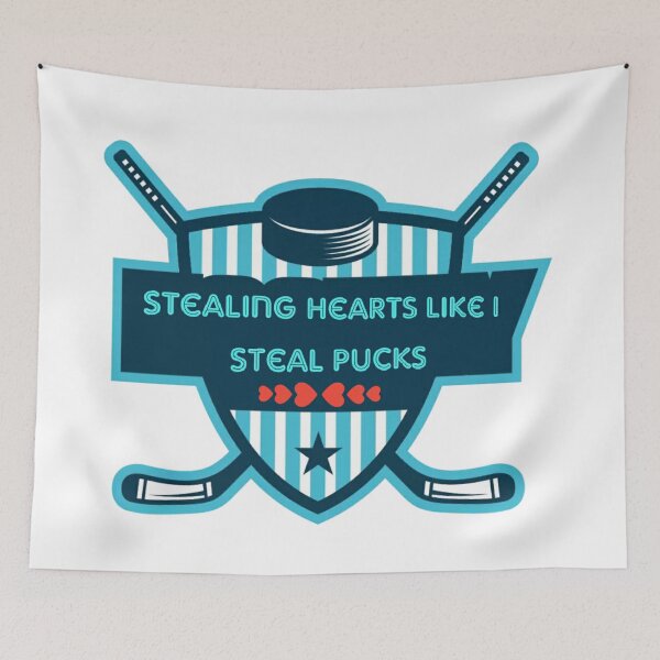 Item preview, Stealing Hearts Like I Steal Pucks Funny saying T-shirt For Hockey & Valentines Lovers. designed and sold by Sloyar.