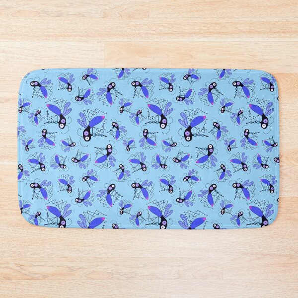 Item preview, Virus sucking indigo mosquitoes on blue designed and sold by QuirkyCraftz.