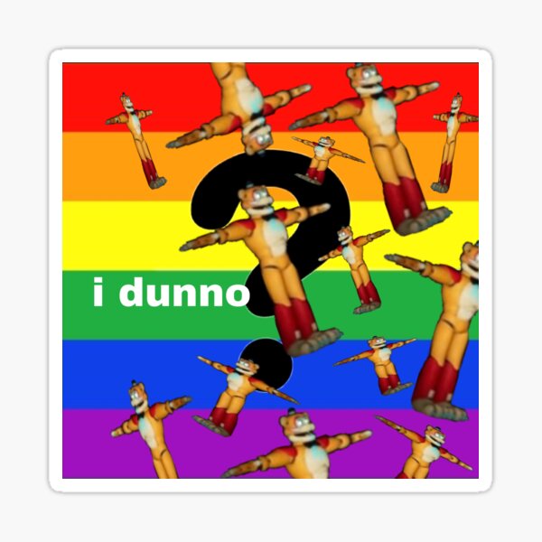 Glamrock Freddy Fazbear Questioning Pride Flag Meme Sticker For Sale By Cjtheywitch Redbubble 3617