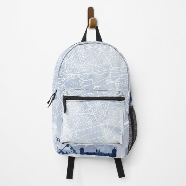Item preview, Nottingham Skyline & Map Watercolor Navy Blue, Print by Zouzounio Art designed and sold by zouzounioart.