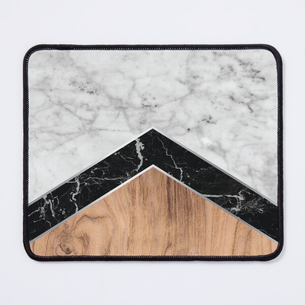 Item preview, Stone Arrow Pattern - White & Black Marble & Wood #585 designed and sold by Natural Collective.