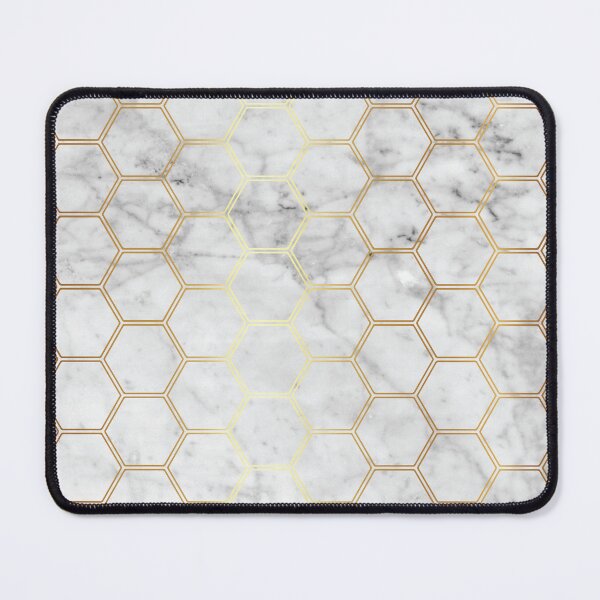 Item preview, Geometric Honeycomb Pattern - Marble & Gold #767 designed and sold by Natural Collective.