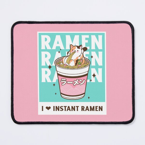 Item preview, Kawaii Cat Eating Ramen Japanese Noodles designed and sold by StudioTina.