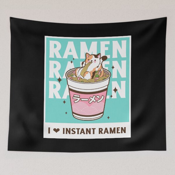 Item preview, Kawaii Cat Eating Ramen Japanese Noodles designed and sold by StudioTina.