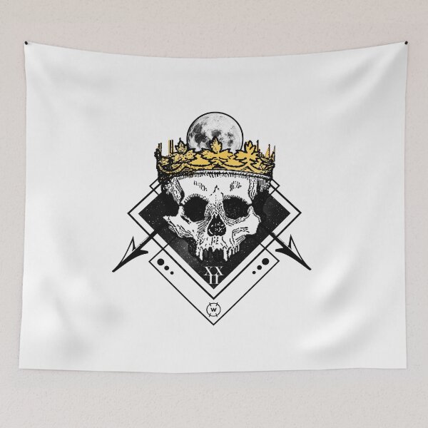 Item preview, Geometric King Skull with Moon designed and sold by wingstar.