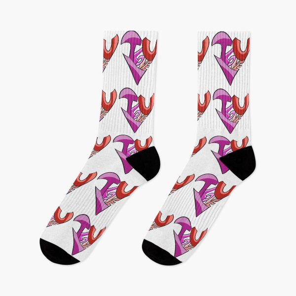 Item preview, "I Love U" Valentine's Day Lesbian Pride Heart designed and sold by CJ Vanderbeek.