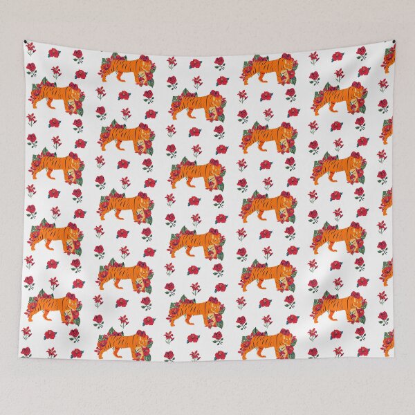 Item preview, Tiger with flowers- 2022 year of the tiger designed and sold by Sarahgranchelli.