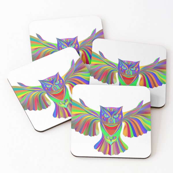 Aperçu de l'œuvre Hibou luminescent prismatique irisé créée et vendue par LukjanovArt.