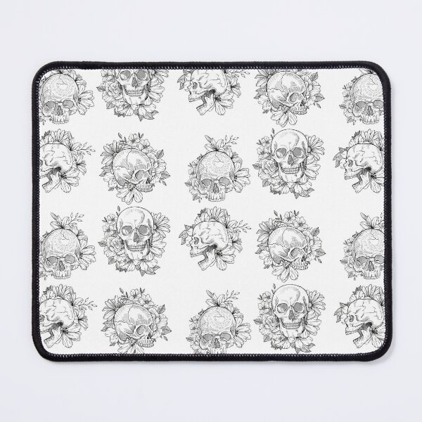 Item preview, Artistic skull sketch with flowers designed and sold by Sarahgranchelli.