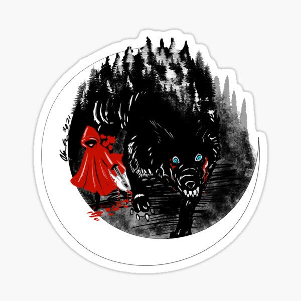 The Story of Red and Her Wolf Sticker