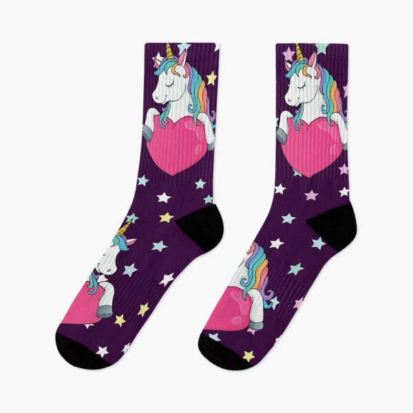 Item preview, Happy Valentine's Day Unicorn Lovers Socks Gift Idea Cute Unicorn Daughter Matching Mama designed and sold by Dr.YesOrNo.