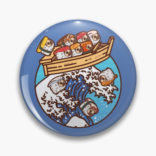 Item preview, Sushi Puglie and the Great Wave designed and sold by Puglie Pug.
