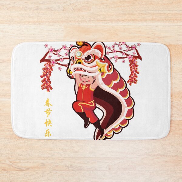 Item preview, Lion Dance Head Festival Happy Chinese New Year - White designed and sold by johnta17.