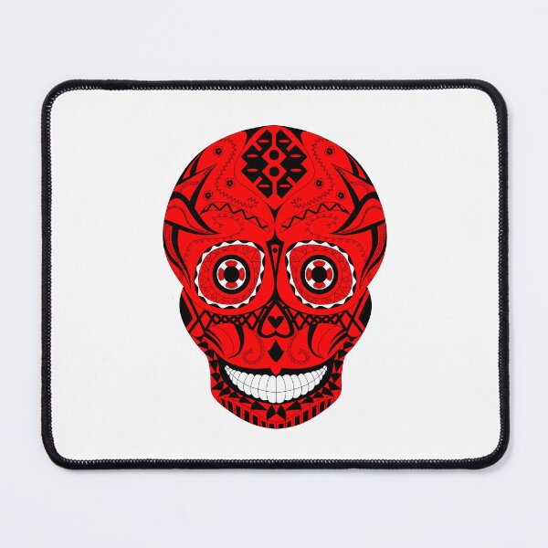 Item preview, red skeleton mariachi calavera art in mexican pattern ecopop designed and sold by jorgelebeau.