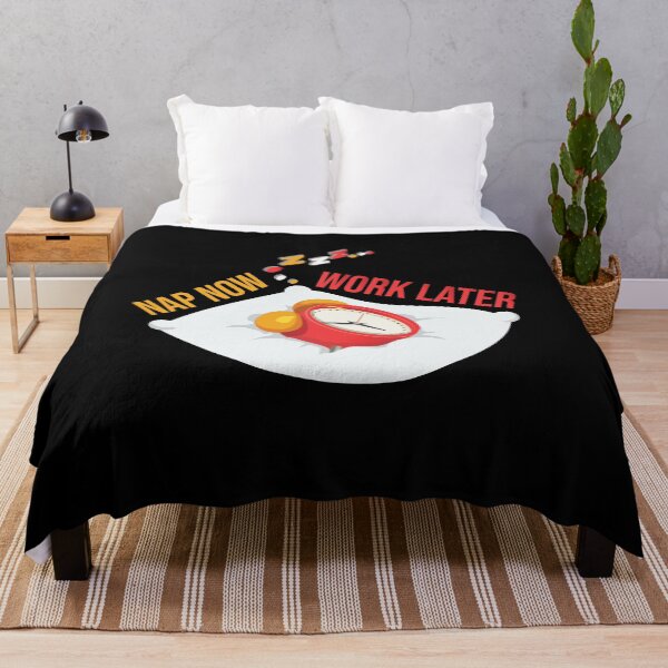 Item preview, Nap Now Work Later Funny Cute Clock Pillow Sleeping Gift Cool Nap Lovers Quote designed and sold by pedrored369.