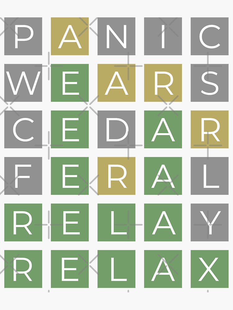 "Wordle Obsessed Panic Relax Game Puzzle funny wordle" Sticker by
