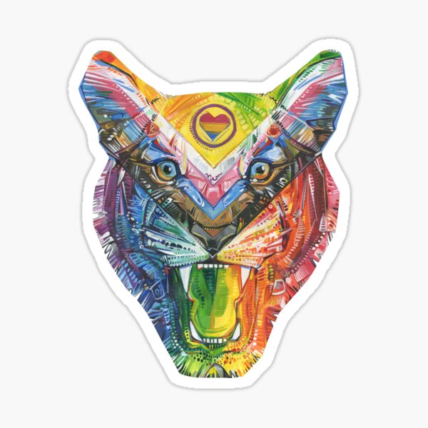 LGBTQ Pride Tiger Painting - 2022 Sticker