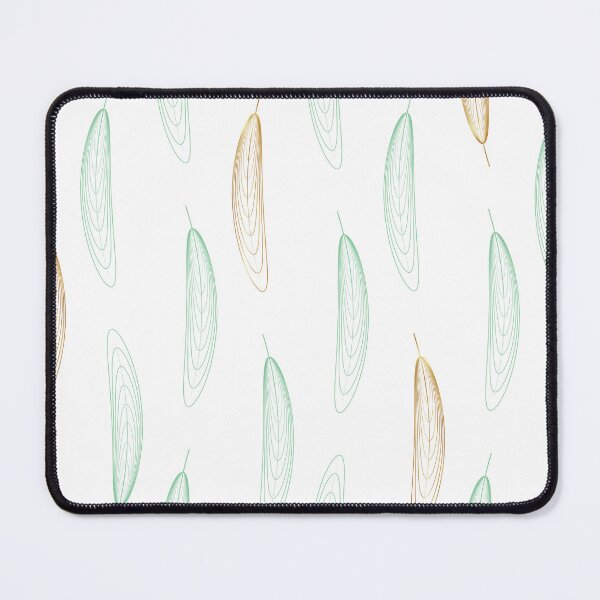 Item preview, Large Geometric Feather Pattern - Green & Gold #917 designed and sold by Natural Collective.