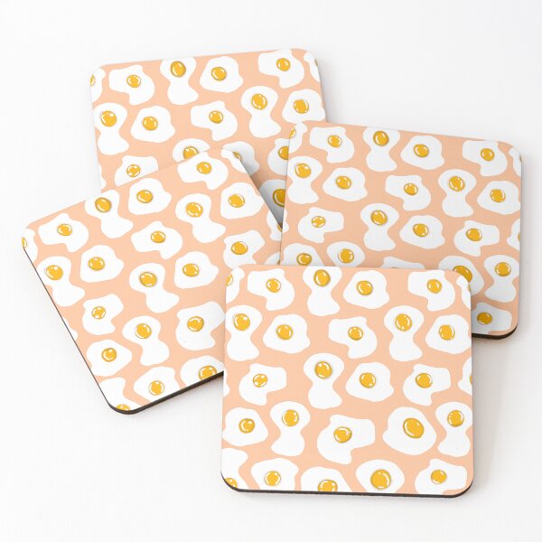 Item preview, Fried egg Print pastel peach designed and sold by DemonicGloom.