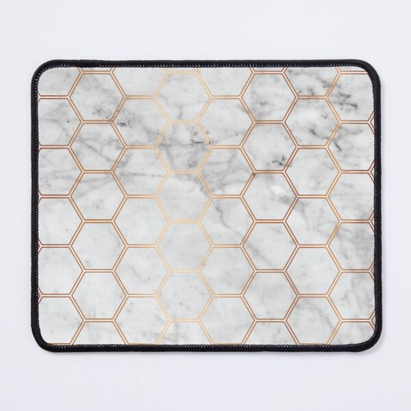 Item preview, Geometric Honeycomb Pattern - Marble & Rose Gold #358 designed and sold by Natural Collective.