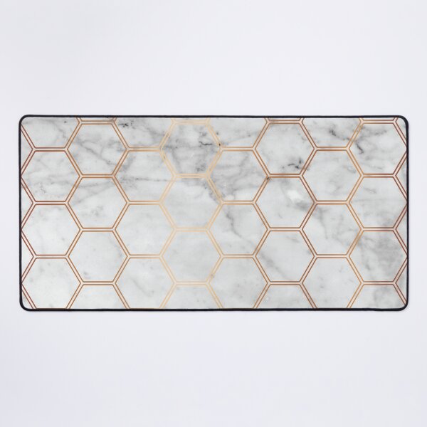Item preview, Geometric Honeycomb Pattern - Marble & Rose Gold #358 designed and sold by Natural Collective.
