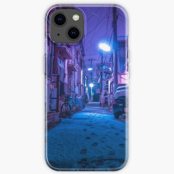 Snow covered Japanese street iPhone Soft Case