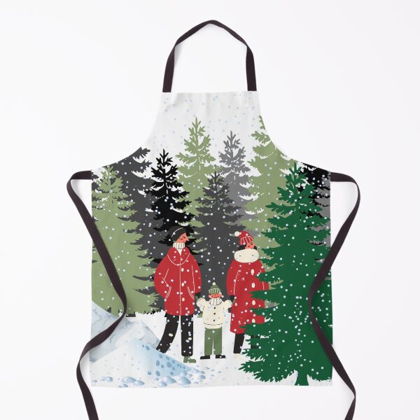 Item preview, Family looking at pine trees in a winter snow storm designed and sold by Cora Gregory.