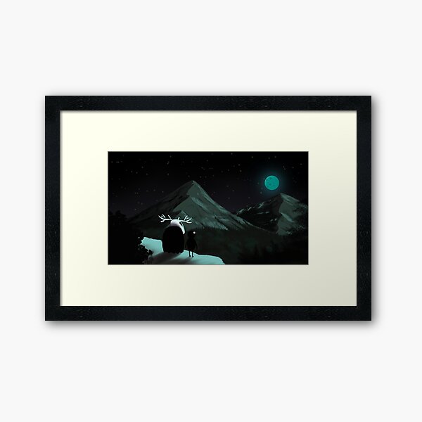 Moonset Framed Art Print