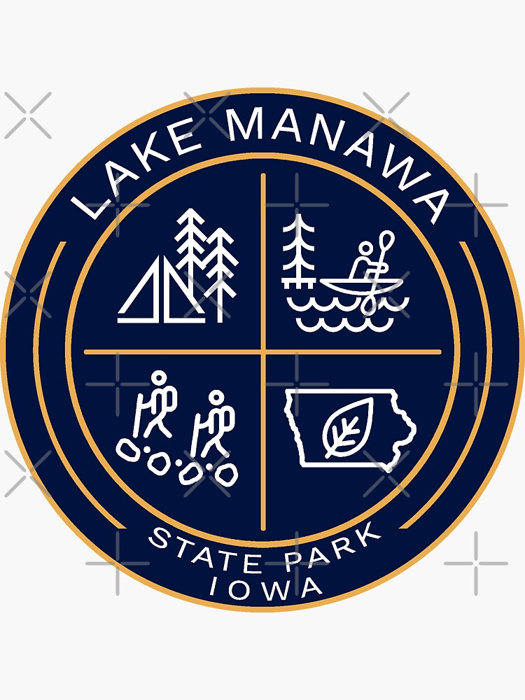 Lake Manawa State Park Heraldic Logo Sticker For Sale By Vanyakar Redbubble 0892